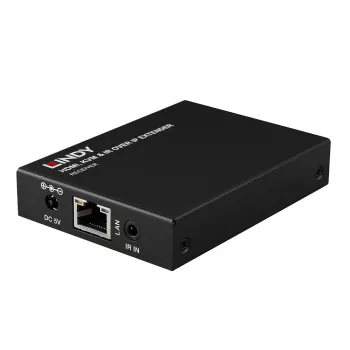 Lindy HDMI, KVM & IR over IP Extender, Receiver, Transmitter & receiver, Wired, 150 m, Cat5e, Cat6, Black, Metal