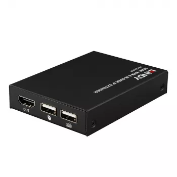 Lindy HDMI, KVM & IR over IP Extender, Receiver, Transmitter & receiver, Wired, 150 m, Cat5e, Cat6, Black, Metal