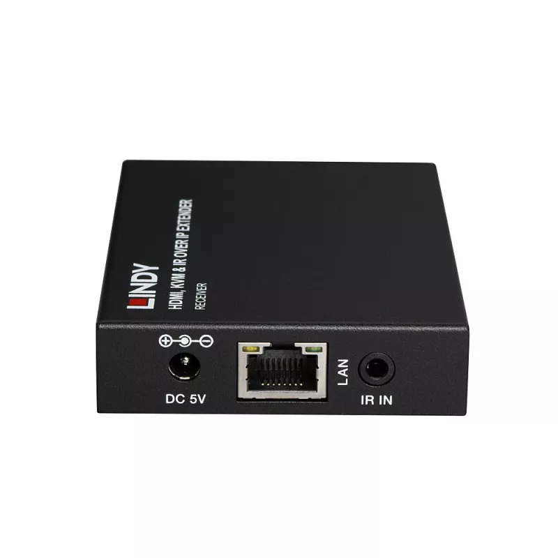 Lindy HDMI, KVM & IR over IP Extender, Receiver, Transmitter & receiver, Wired, 150 m, Cat5e, Cat6, Black, Metal