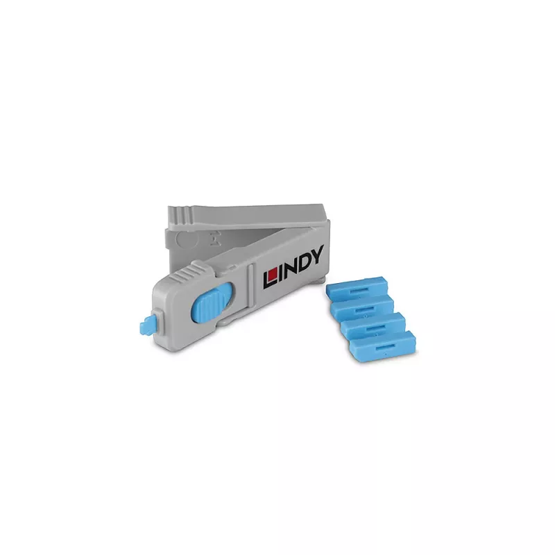 Lindy 40324 port blocker Port blocker + key DisplayPort Blue Acrylonitrile butadiene styrene (ABS) 5 pc(s)