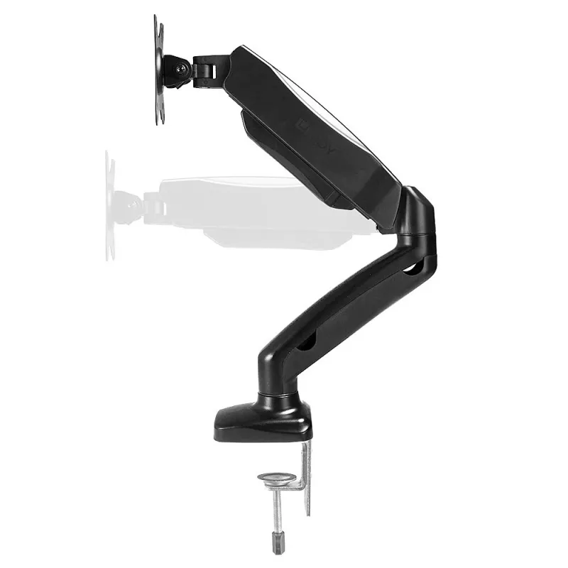 Lindy Single Display Gas-Spring Desktop Mount, 6.5 kg, 43.2 cm (17 inch), 68.6 cm (27 inch), 75 x 75 mm, 100 x 100 mm, Black