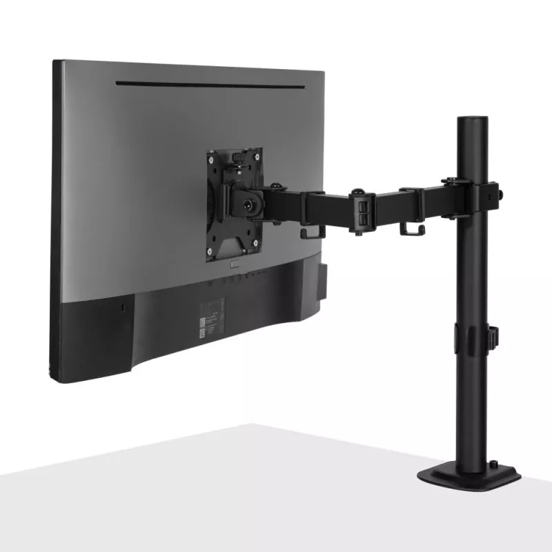 Lindy Single Adjustable Display Mount, 8 kg, 33 cm (13 inch), 81.3 cm (32 inch), 75 x 75 mm, 100 x 100 mm, Black