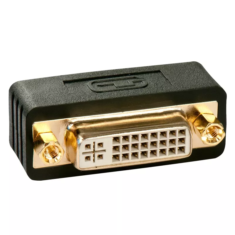 Lindy Premium DVI-D Coupler, Male to Female, DVI-I, DVI-D, Black