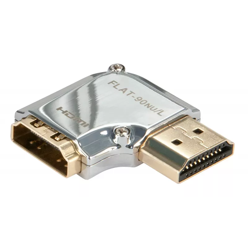 Lindy CROMO HDMI Male to HDMI Female 90 Degree Right Angle Adapter - Left