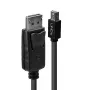 Lindy 5m Mini DisplayPort Male to DisplayPort Male, Black, 5 m, Mini DisplayPort, DisplayPort, Male, Male, 2560 x 1600 pixels