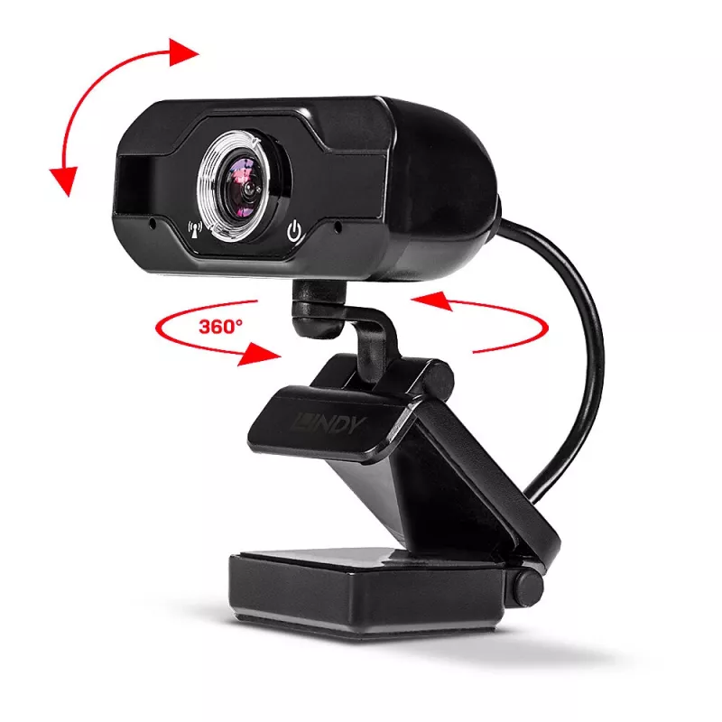 Lindy Full HD 1080p Webcam with Microphone, 1920 x 1080 pixels, Full HD, 30 fps, Manual, Auto, 110°