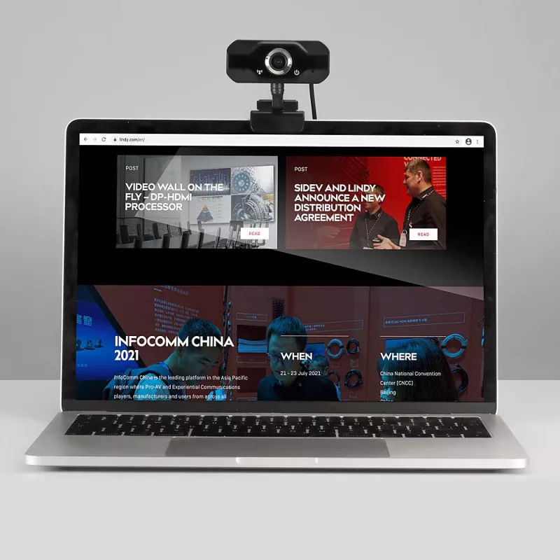 Lindy Full HD 1080p Webcam with Microphone, 1920 x 1080 pixels, Full HD, 30 fps, Manual, Auto, 110°