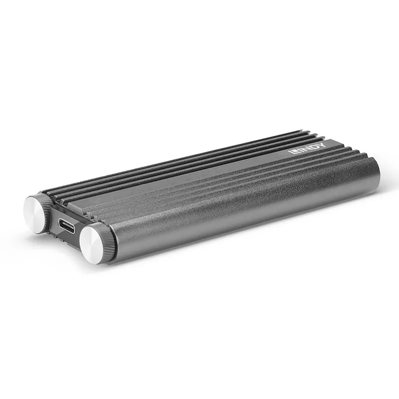 Lindy USB 3.2 Gen 2 x2 NVMe M.2 SSD Enclosure, SSD enclosure, M.2, PCI Express, 20 Gbit/s, USB connectivity, Silver
