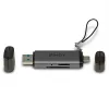 Lindy USB 3.2 Type C and A SD / Micro SD Card Reader, MiniSD, SD, Black, Grey, 5000 Mbit/s, USB 3.2 Gen 1 (3.1 Gen 1) Type-A/Type-C, 78.5 mm, 22.5 mm