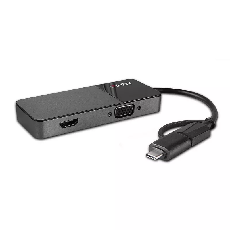 Lindy 43354 laptop dock/port replicator USB 3.2 Gen 1 (3.1 Gen 1) Type-A + Type-C Black