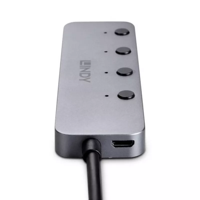 Lindy 4 Port USB 3.2 Type C Hub with On/Off Switches