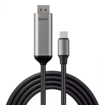 Lindy 43504 video cable adapter 2 m USB Type-C DisplayPort Grey