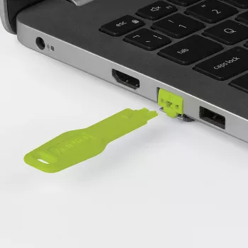 Lindy RJ45 Port Blocker key, Green, Port blocker key, RJ-45, Green, Acrylonitrile butadiene styrene (ABS), Polybag, CE, RoHS, REACH, California Proposition 65