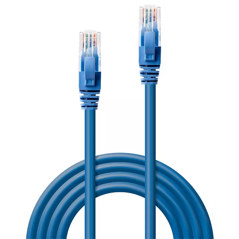 Lindy 5m Cat.6 U/UTP Network Cable, Blue, 5 m, Cat6, U/UTP (UTP), RJ-45, RJ-45, Blue