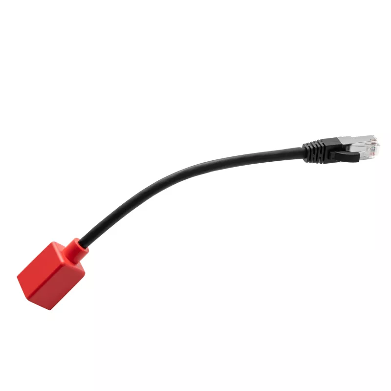 Lindy 0.2m RJ-45 Cat.6A Break-Away Adapter, 0.2 m, Cat6a, RJ-45, RJ-45, Black, Red