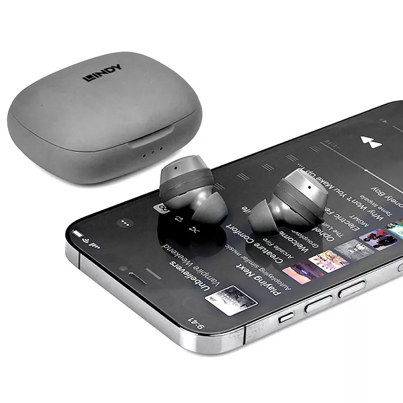 Lindy LE400W Headset Wireless In-ear Music/Everyday USB Type-C Bluetooth Grey