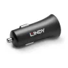 Lindy Single Port USB Type C PD Car Charger, 27W, Auto, Cigar lighter, 12 V, 3 A, Black