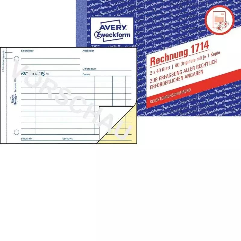 Accounting form/book AVERY 1714 A6 40 pages