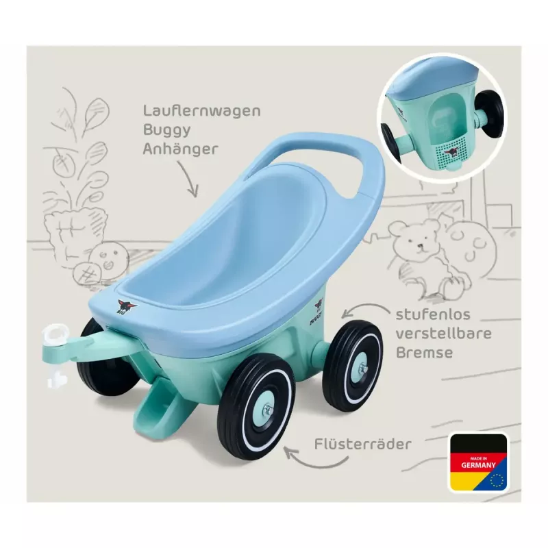 Baby walker Simba-Dickie BIG Buggy 3-in-1 — blue/turquoise, convertible design