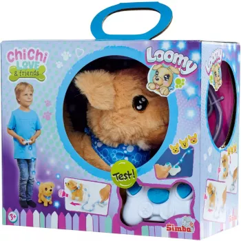 Simba ChiChi LOVE Loomy Golden Retriever Soft Toy, 20 cm, Beige and Pink