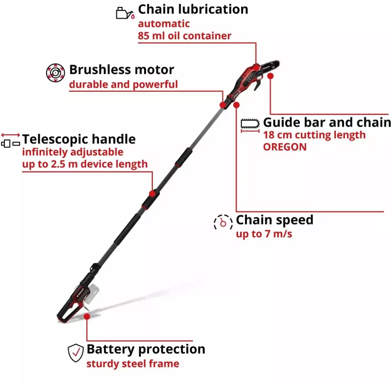 Pole Pruner EINHELL Professional GP-LC 18/20 Li T BL-Solo — cordless pruner, body only (no battery/charger)
