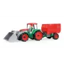 Toy tractor with hay trailer Lena Truxx 04428 open box – plastic play set