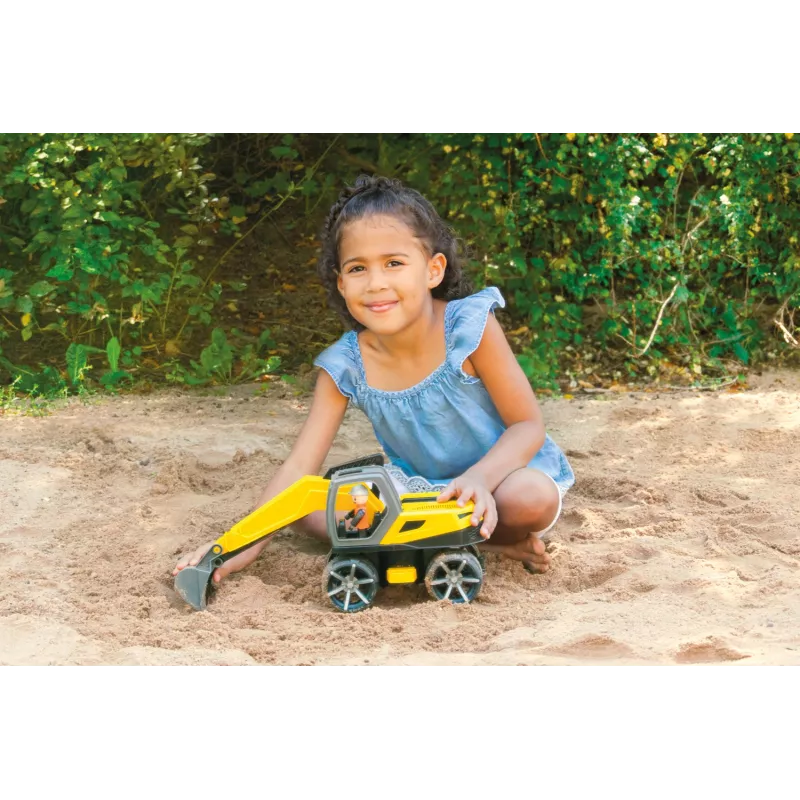 Excavator toy Lena TRUXX SM04531, recommended age 2+, grey and yellow