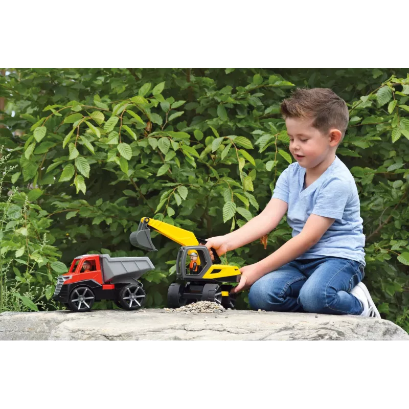 Excavator toy Lena TRUXX SM04531, recommended age 2+, grey and yellow