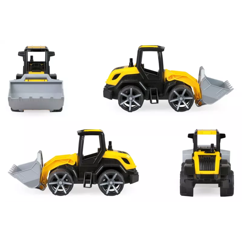 Excavator toy Lena TRUXX SM04532, rubber and steel construction, grey/yellow, for ages 2+