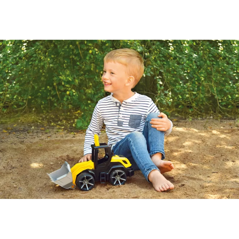 Excavator toy Lena TRUXX SM04532, rubber and steel construction, grey/yellow, for ages 2+