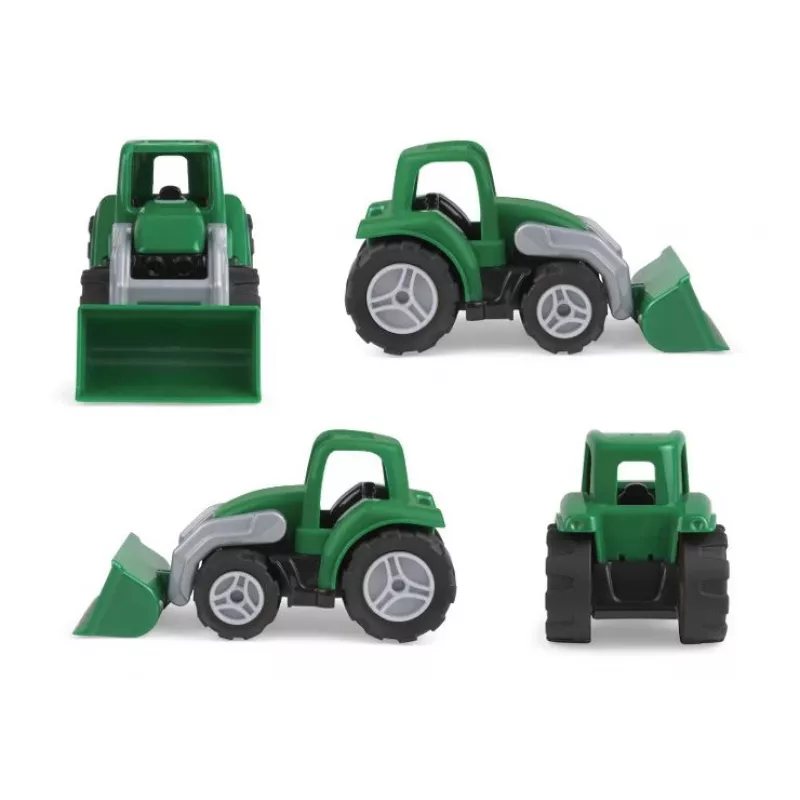 Toy tractor Lena Workies 01263 with shovel — plastic ride-on construction toy, suitable for outdoor and indoor play