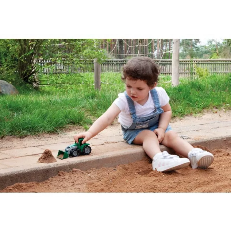 Toy tractor Lena Workies 01263 with shovel — plastic ride-on construction toy, suitable for outdoor and indoor play