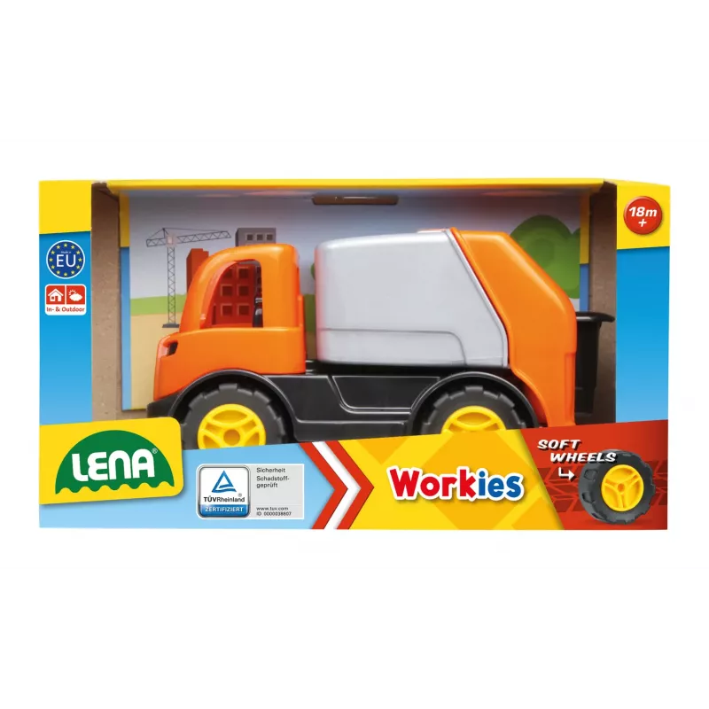 Garbage truck play vehicle Lena 01264 — metal and plastic children's toy, multicolour, from 1.5 years