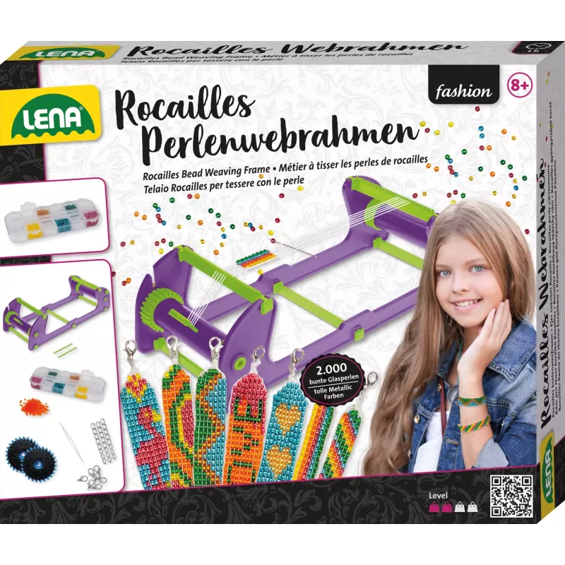 Bead Weaving Frame Lena 42722 Rocailles — adjustable height, lightweight crafting loom