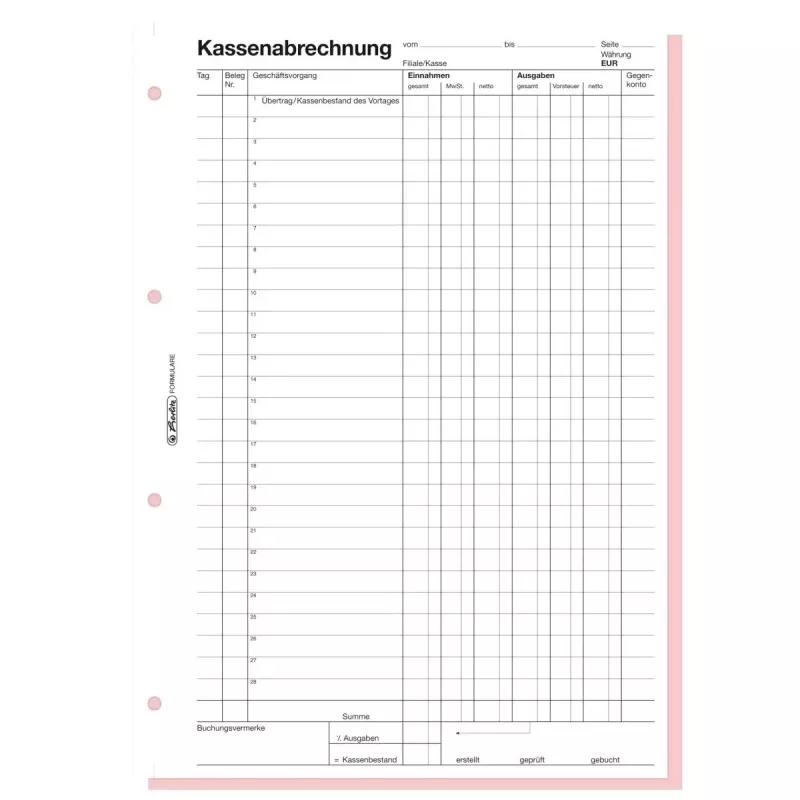 Accounting Form Book Herlitz 882415 A4 100 Pages