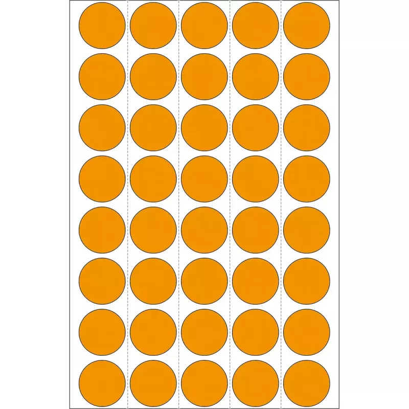 Multi-purpose labels HERMA 2254 luminous orange 19mm round