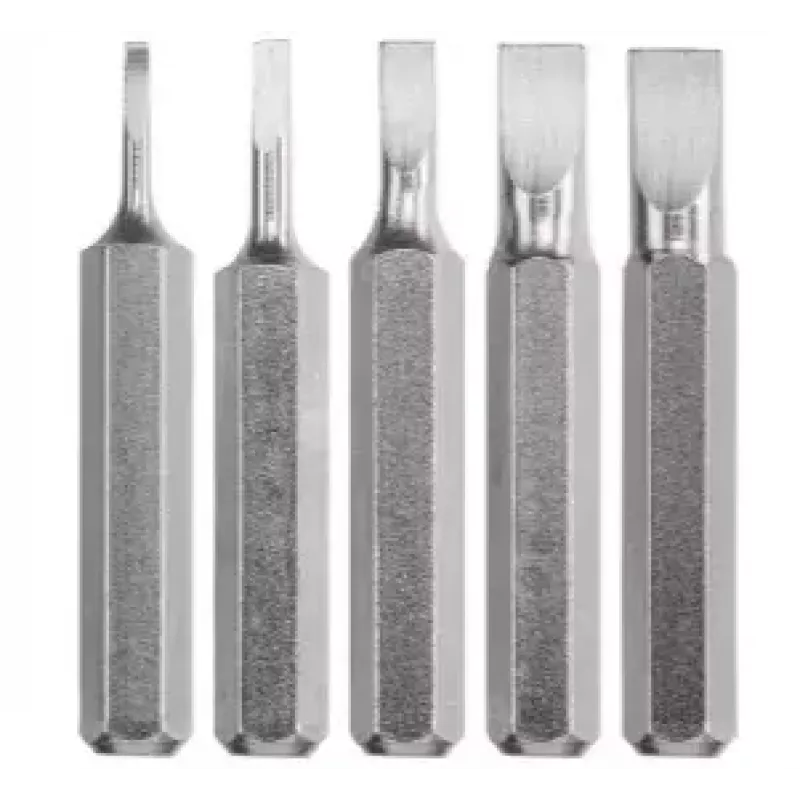 Screwdriver bit set KWB 128540 — 5 pieces, flat tips, 28 mm