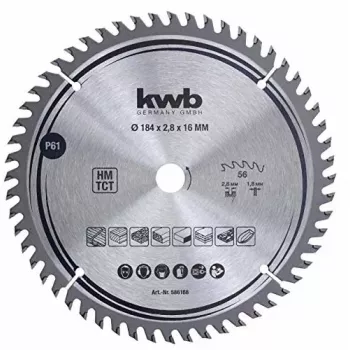Circular Saw Blade KWB 586168 Tungsten Carbide Tipped 1 pc
