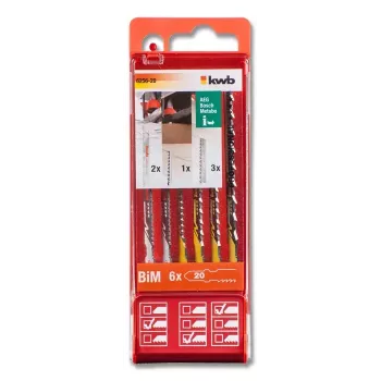 Jigsaw blade KWB 625620 High Carbon Steel High-Speed Steel 6 pcs