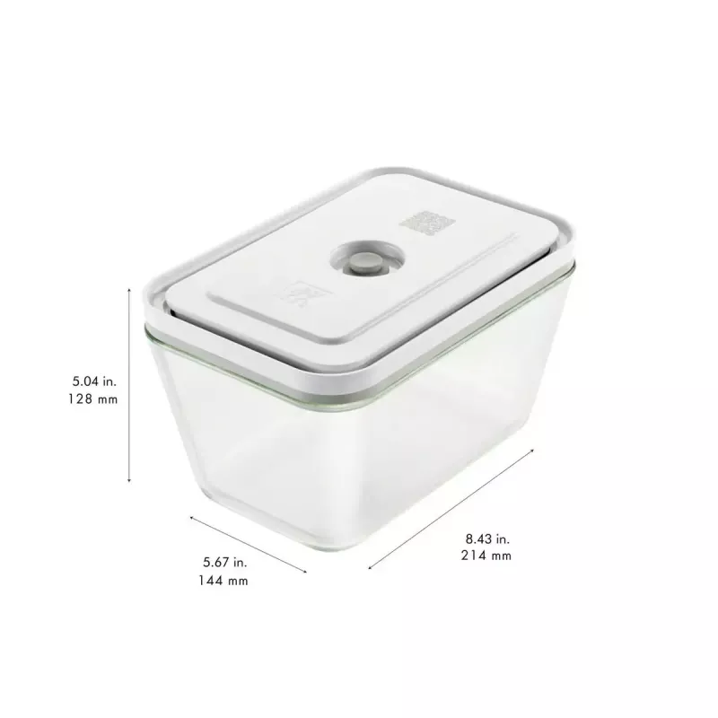 Food storage box ZWILLING FRESH & SAVE Rectangular glass 1.6 L, plastic lockable lid, oven/microwave safe