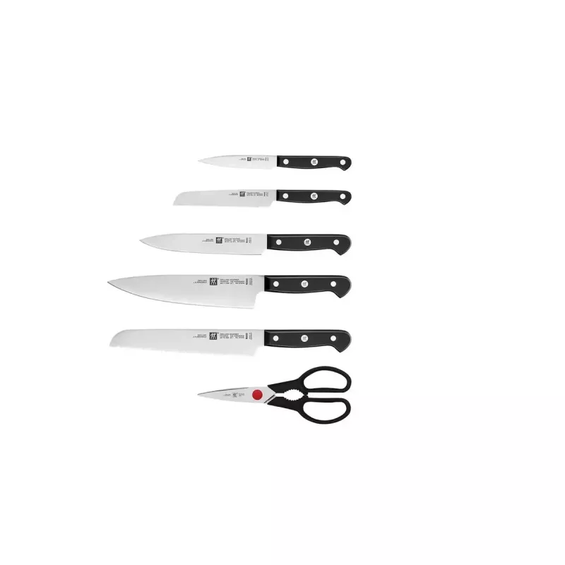 Knife and cutlery block set ZWILLING Gourmet 7 pcs — steel blades, plastic handles, 2.51 kg