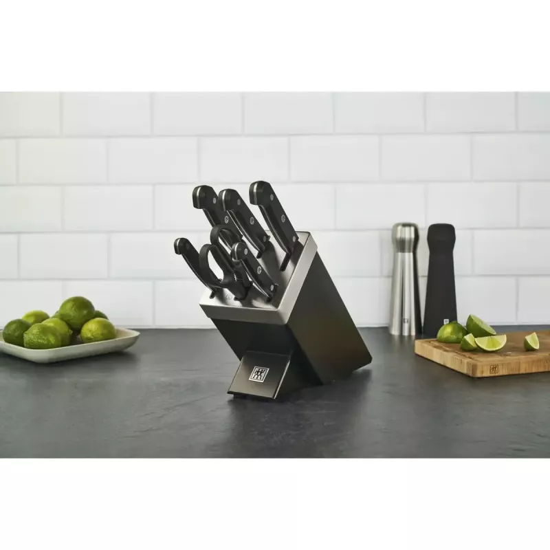 Knife and cutlery block set ZWILLING Gourmet 7 pcs — steel blades, plastic handles, 2.51 kg