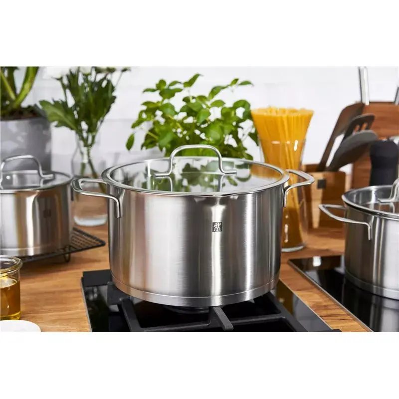 ZWILLING Multi Pot TrueFlow 66920-004-0 — stainless steel pot with glass lid, dishwasher- and oven-proof, suitable for halogen hobs
