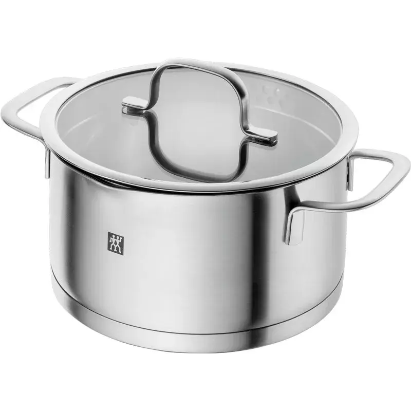 ZWILLING Multi Pot TrueFlow 66920-004-0 — stainless steel pot with glass lid, dishwasher- and oven-proof, suitable for halogen hobs