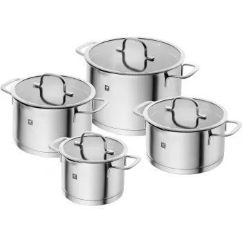 ZWILLING Multi Pot TrueFlow 66920-004-0 — stainless steel pot with glass lid, dishwasher- and oven-proof, suitable for halogen hobs