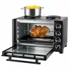 Unold Small kitchen all in one, Freestanding cooker, Black, Rotary, Black, Metal, Glass
