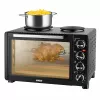 Unold Small kitchen all in one, Freestanding cooker, Black, Rotary, Black, Metal, Glass