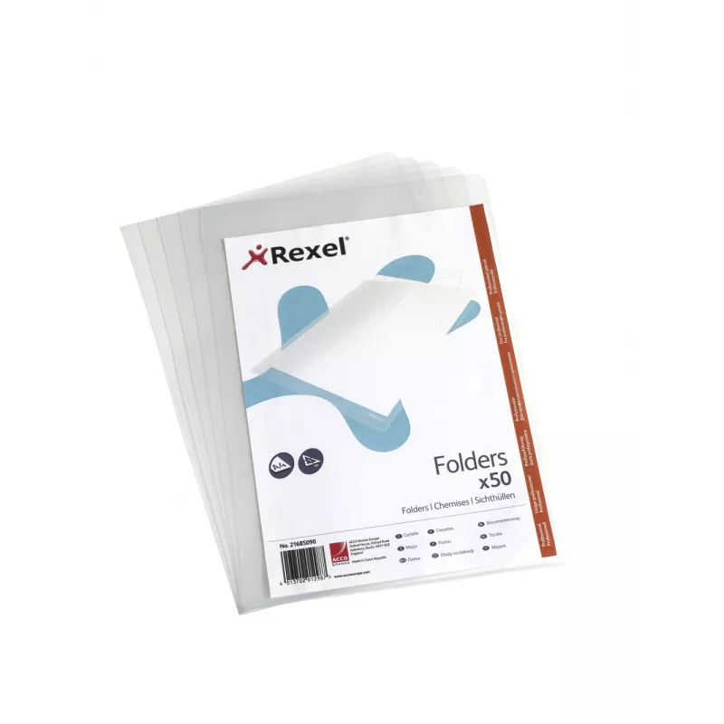 Rexel Crystal L Folder A4 Clear (50), 210 x 297 mm (A4), Transparent, Polypropylene (PP), 221 mm, 312 mm, 15 mm