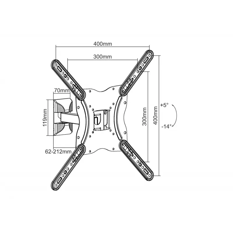 Equip 13 inch-55 inch Pivoting TV Wall Mount Bracket