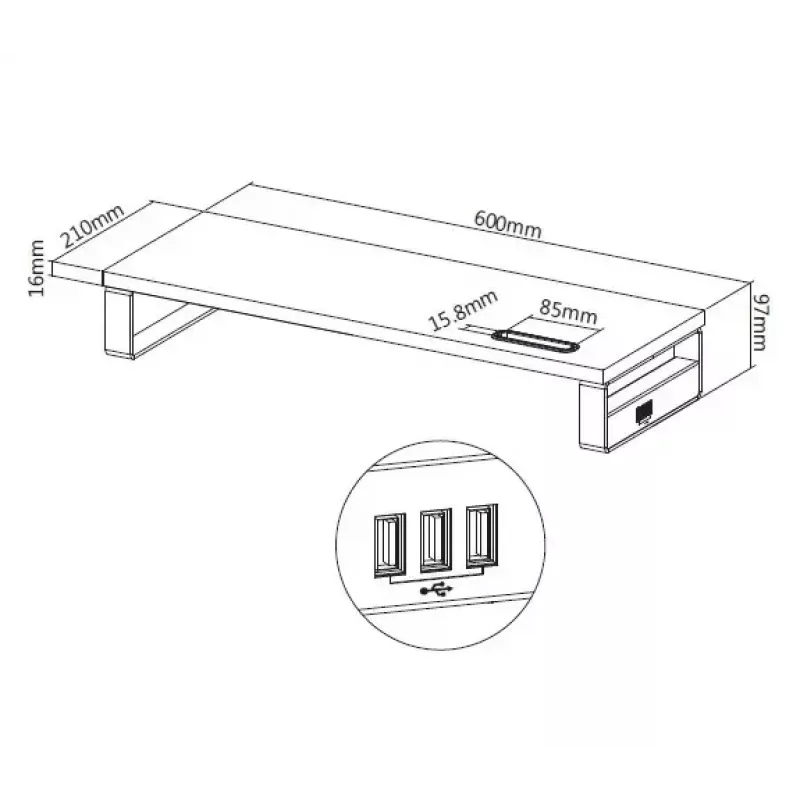 Equip 650881 Desktop Monitor Stand with USB